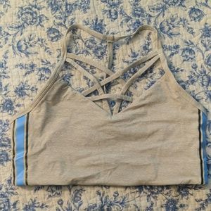 Gray strappy Bralette PINK